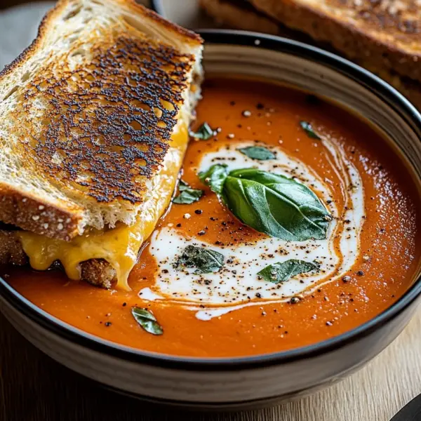 Roasted Tomato Soup with Grilled Cheese Sandwich