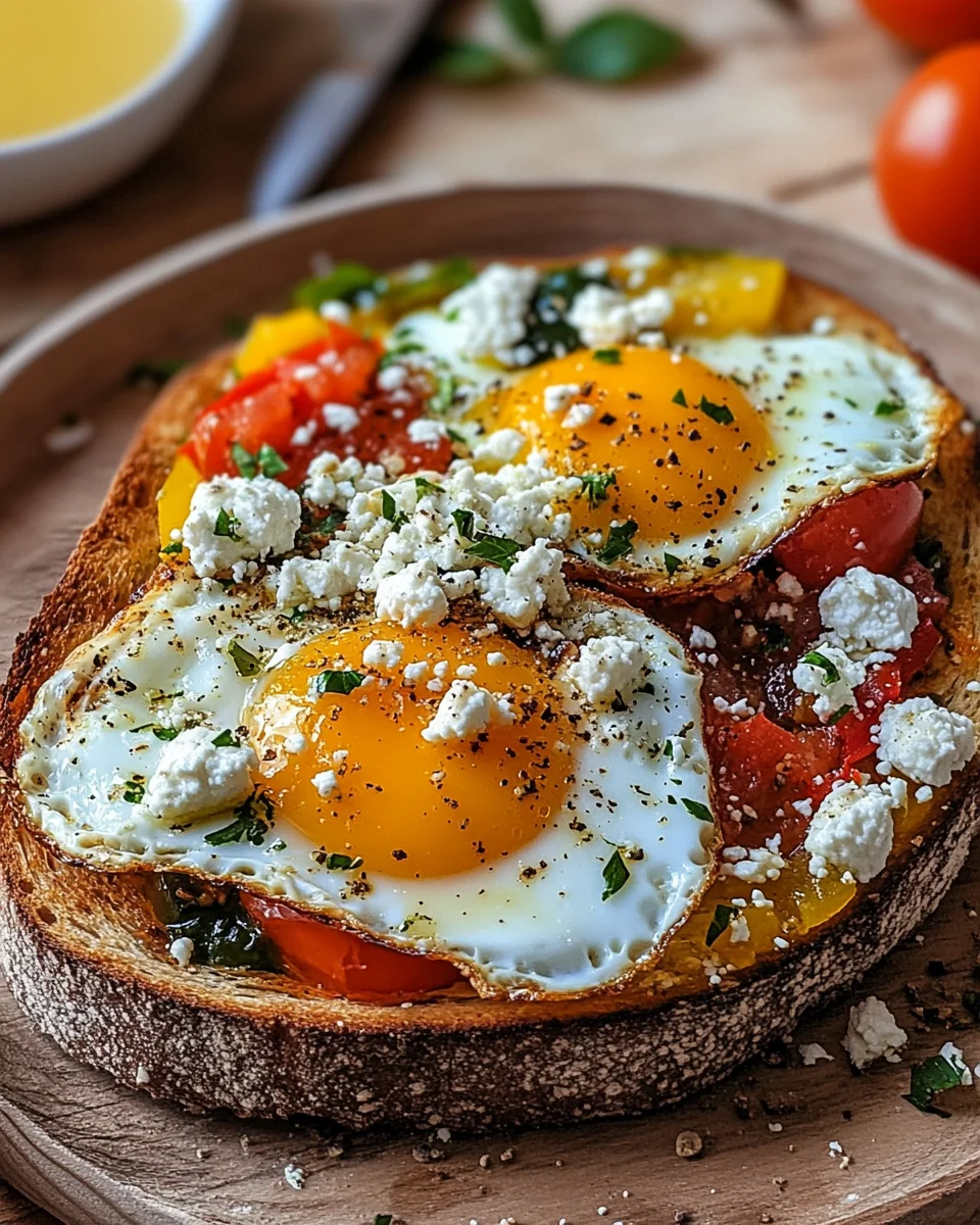 Shakshouka-Toast mit Feta-Spiegeleiern