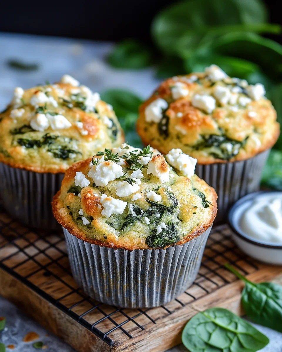 Spinat-Feta-Muffins mit doppelt Käse und Crunch