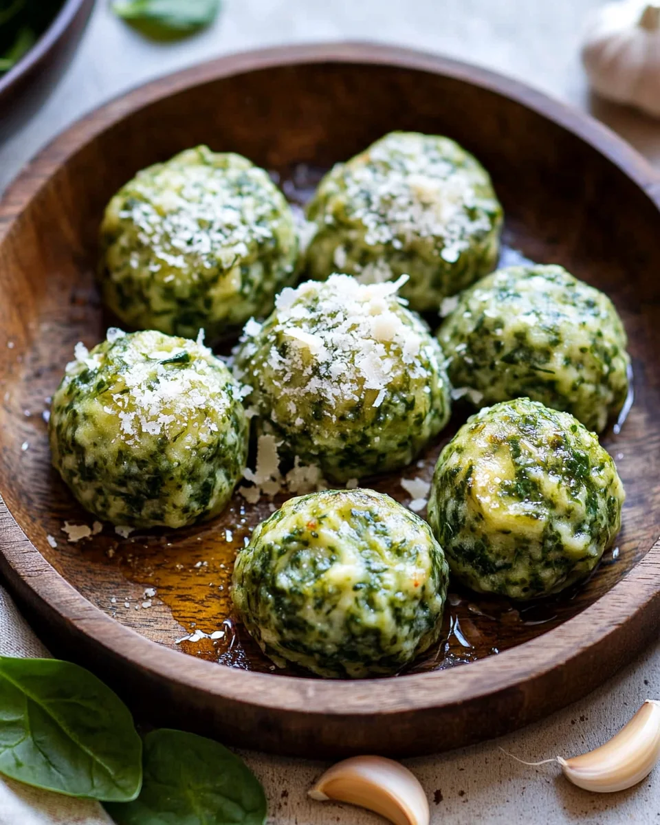Spinatkn&ouml;del mit Parmesan
