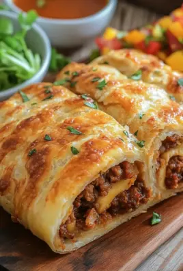 Teig eingerollt mit Hackfleisch Rezept