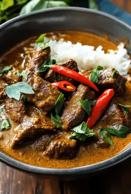 Thailändisches Rindfleisch mit roter Currysoße