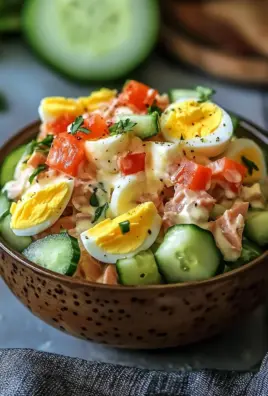 Thunfischsalat mit Ei und Gurke