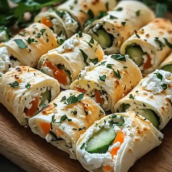 Tortilla-Rollen mit Feta
