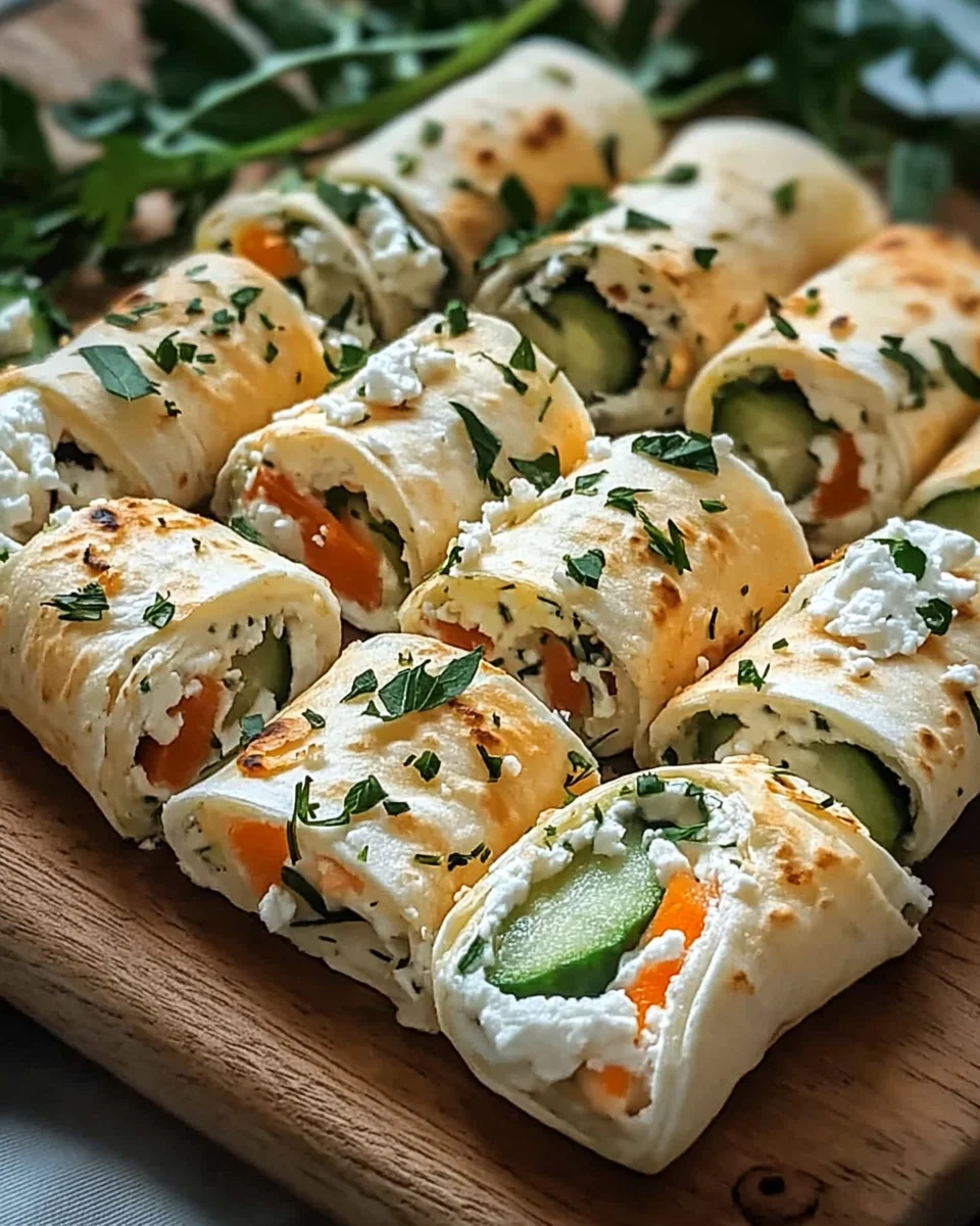 Tortilla-Rollen mit Feta