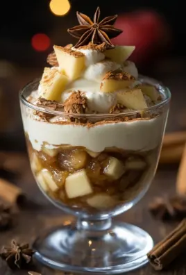 Winterliche Spekulatius-Creme mit Bratapfelkompott