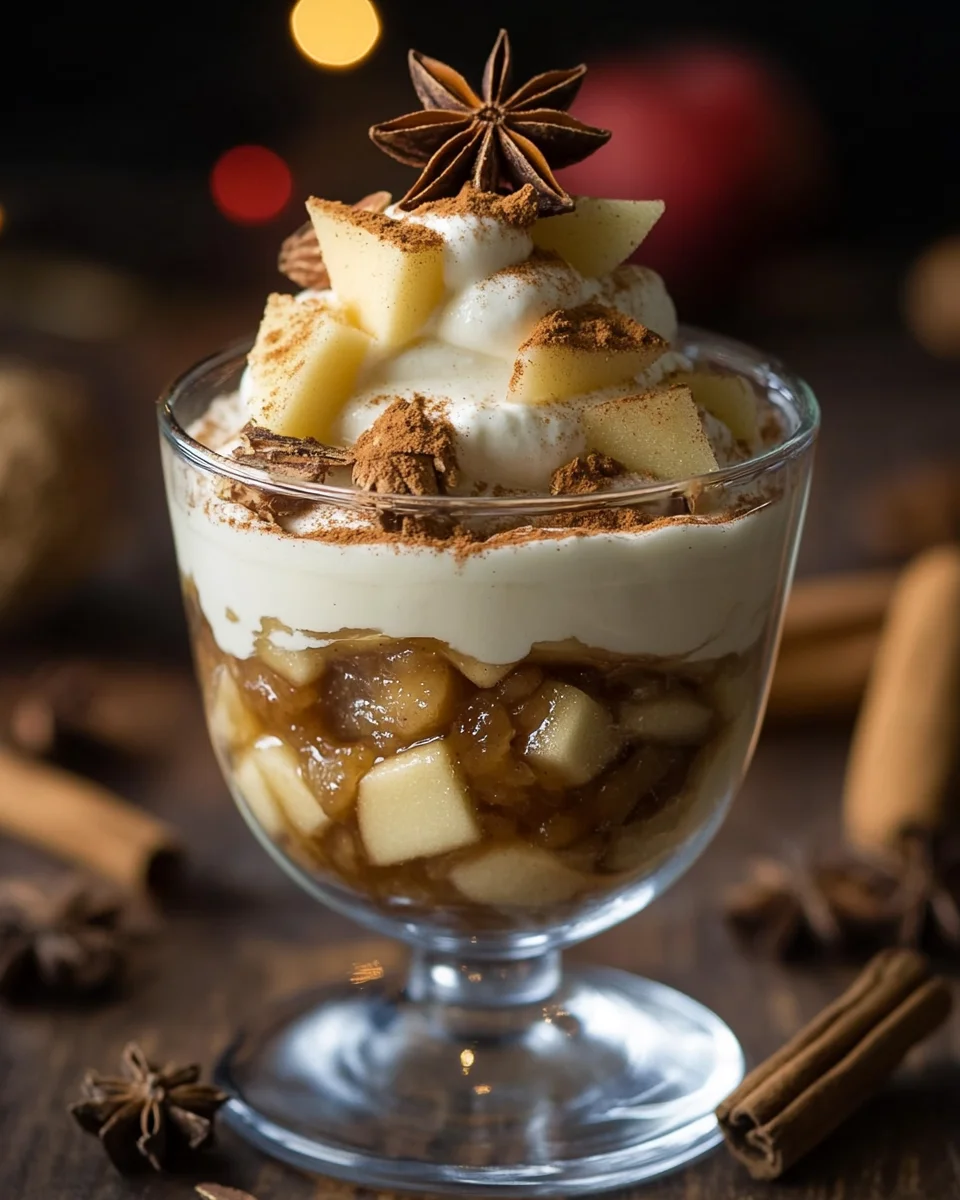 Winterliche Spekulatius-Creme mit Bratapfelkompott