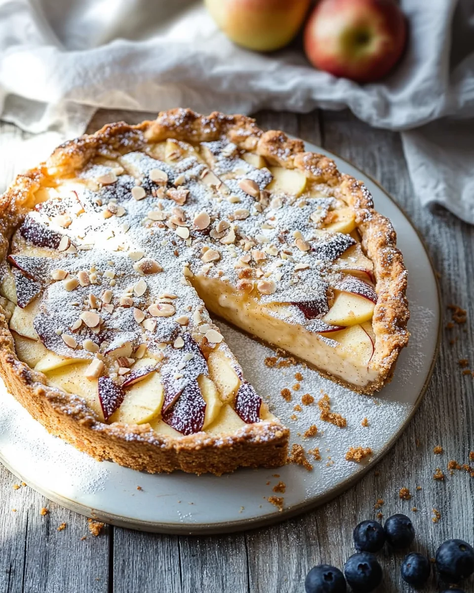 W&uuml;rziger Bratapfel-K&auml;sekuchen mit Zimtstreuseln