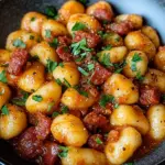 Gnocchi mit Chorizo und cremiger Harissa-Sauce