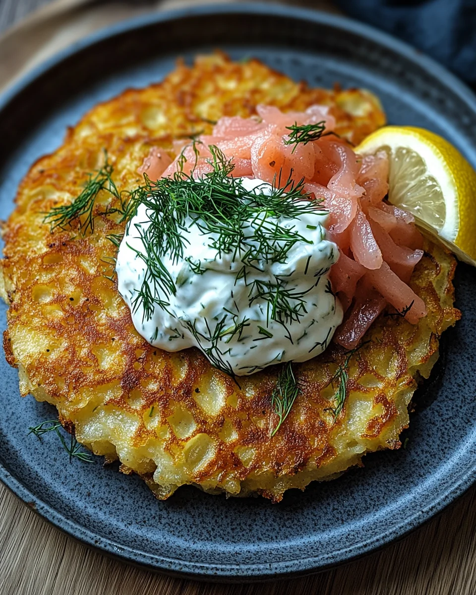 Gro&szlig;er R&ouml;sti mit Frischk&auml;se und Lachs