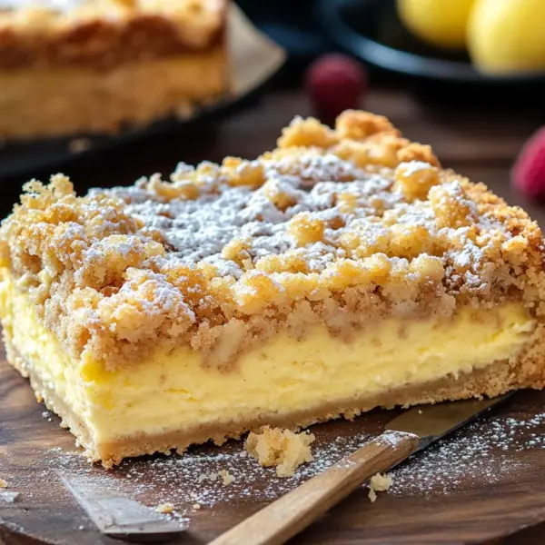 Streuselkuchen mit Pudding vom Blech