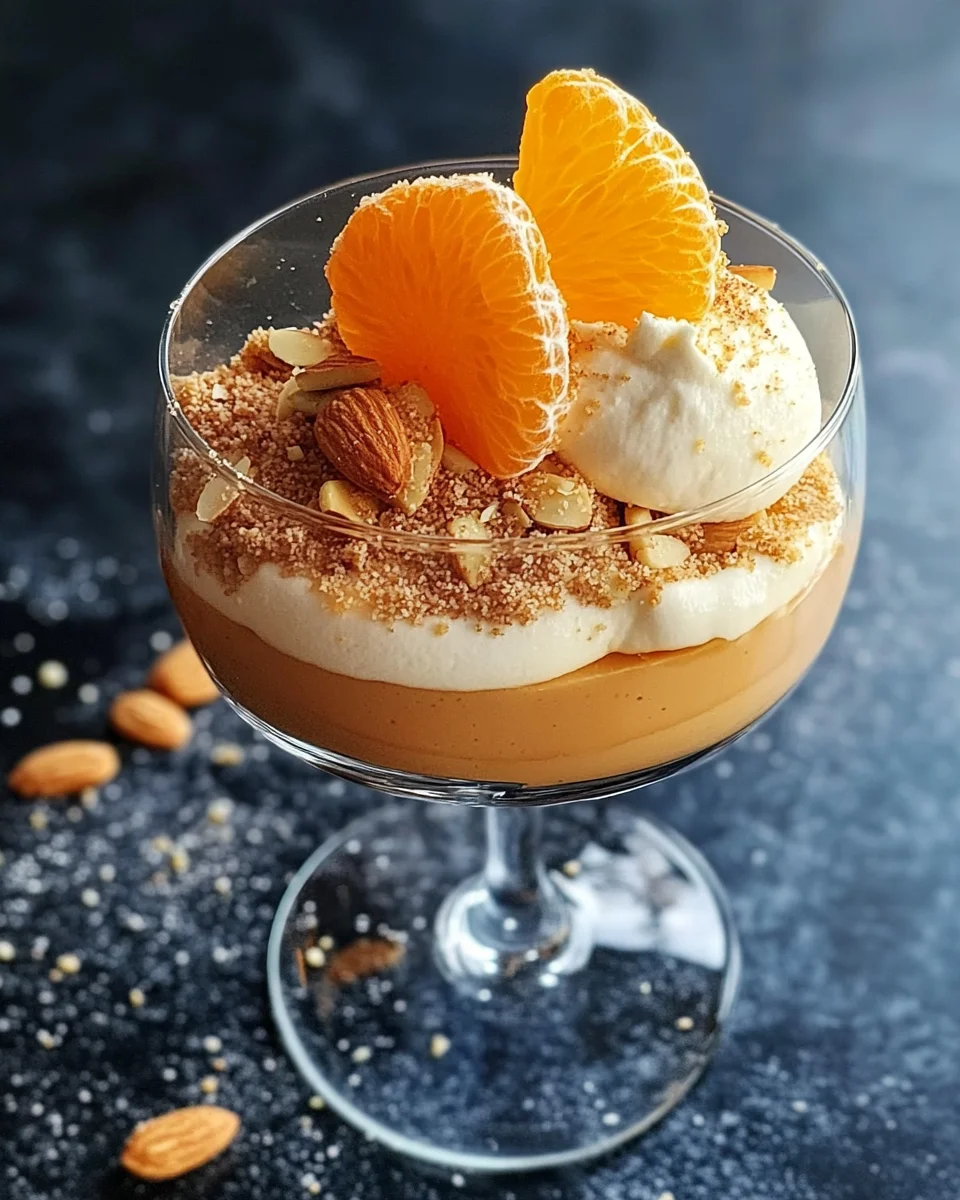 Eierlikör-Mousse mit Spekulatius-Creme und Mandarinen