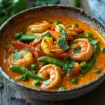 Garnelencurry mit Zuckerschoten