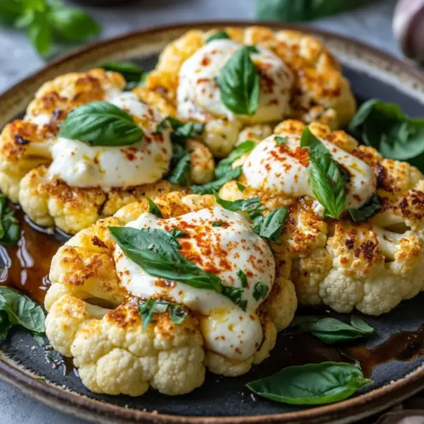 Gebackene Mozzarella-Blumenkohlsteaks