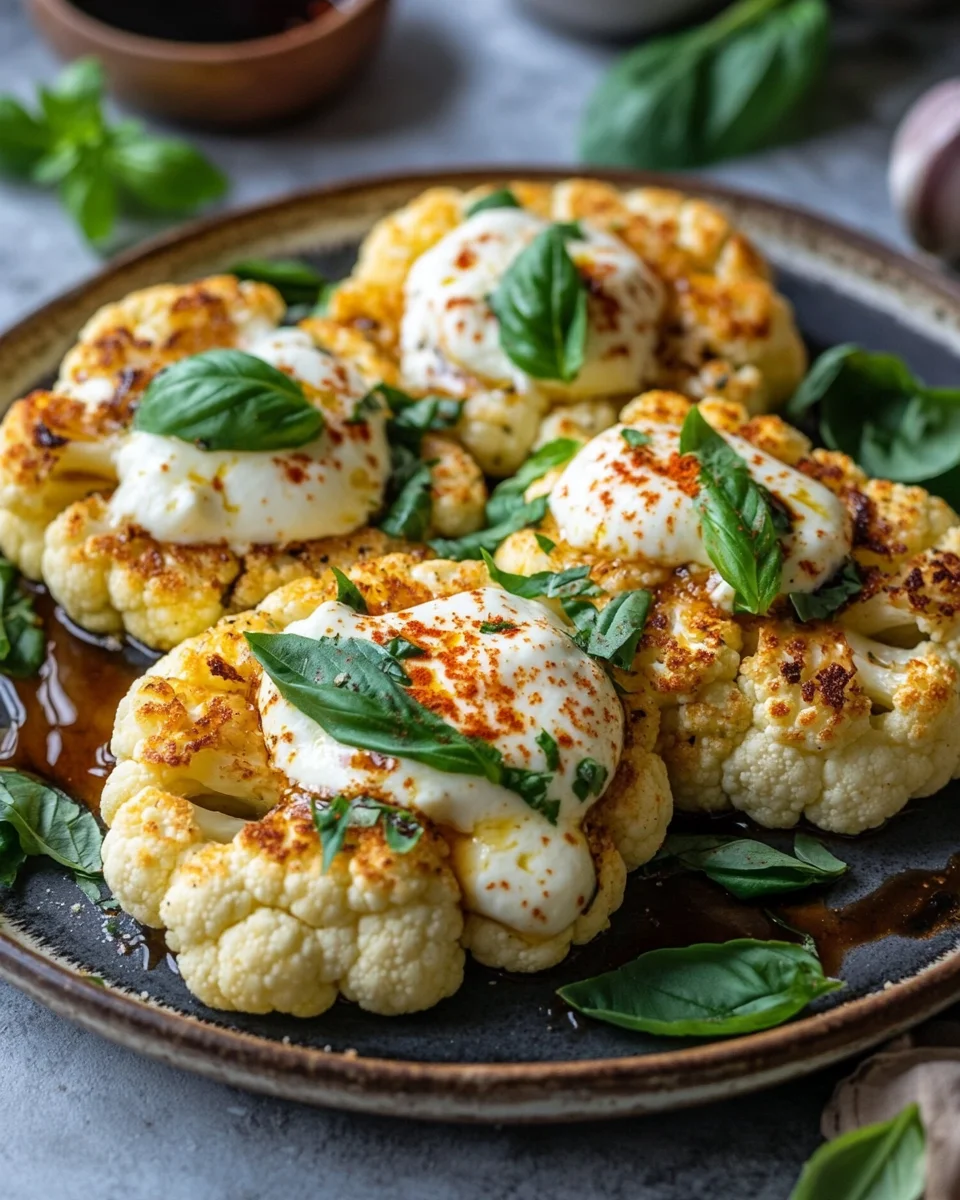 Gebackene Mozzarella-Blumenkohlsteaks