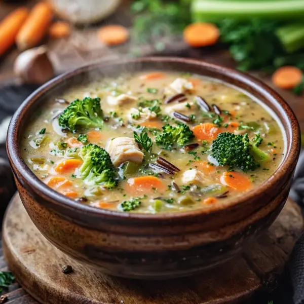 Hähnchen Brokkoli Wildreis Suppe