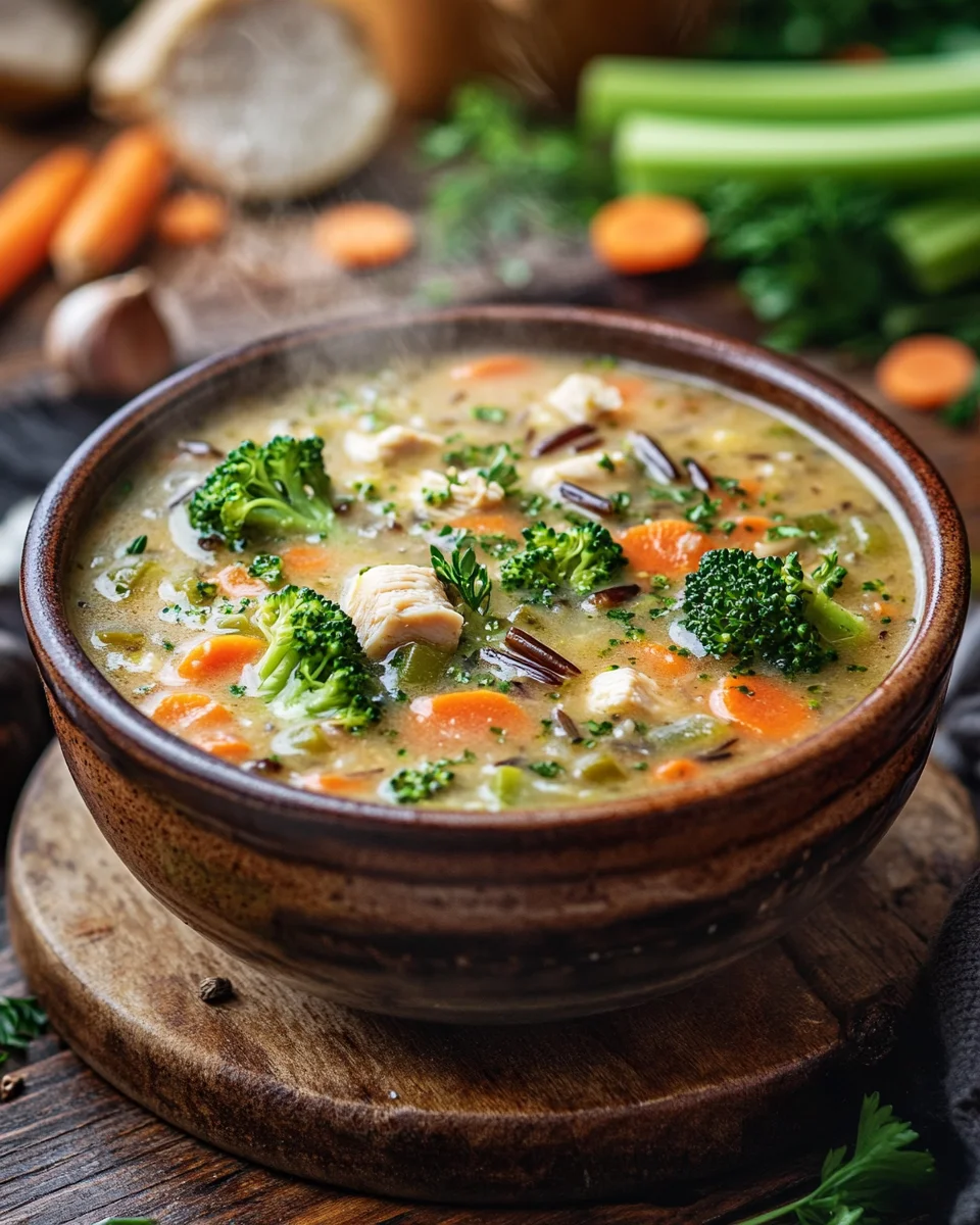 H&auml;hnchen Brokkoli Wildreis Suppe