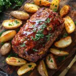 Herzhafter Hackbraten mit Ofenkartoffeln