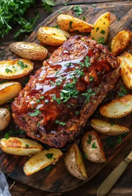 Herzhafter Hackbraten mit Ofenkartoffeln