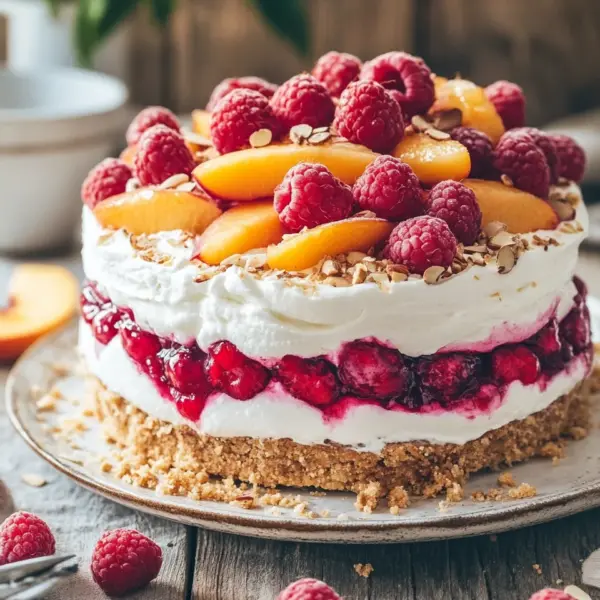 Himbeer-Pfirsich-Torte