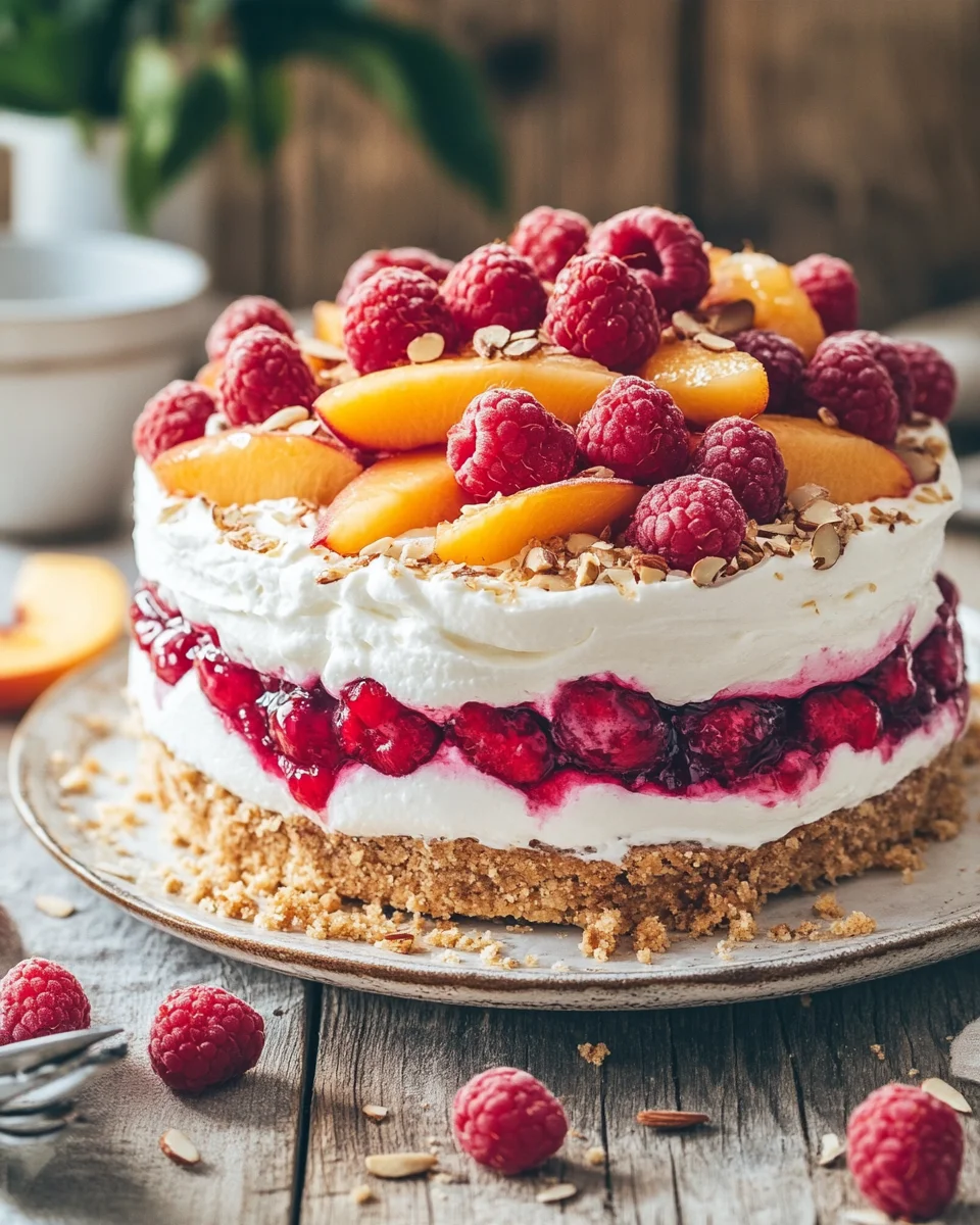 Himbeer-Pfirsich-Torte