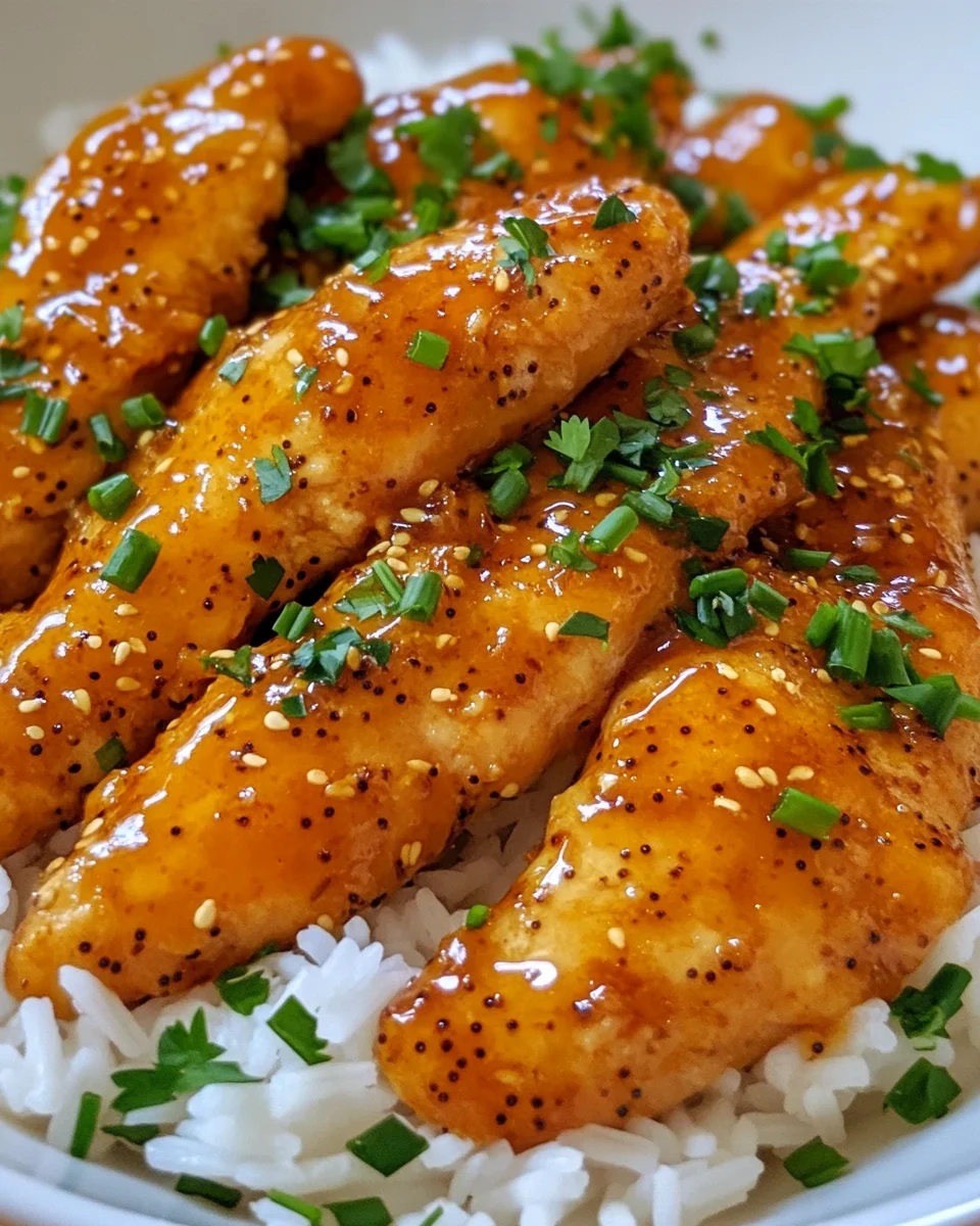 Honig Senf Hähnchen mit Reis 17 Honig