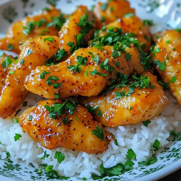 Honig Senf Hähnchen mit Reis