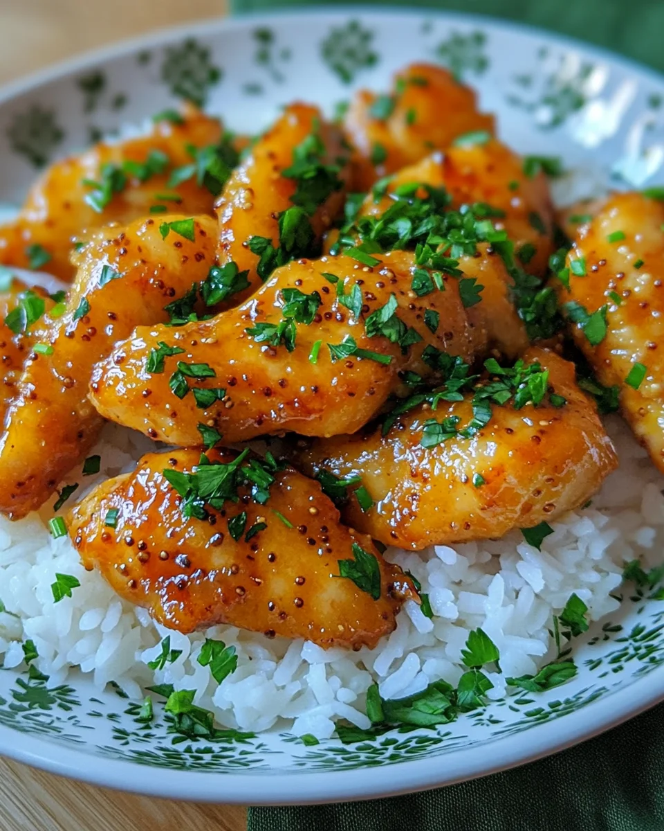 Honig Senf Hähnchen mit Reis