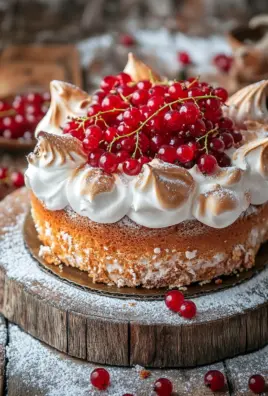 Johannisbeerkuchen mit Baiserhaube