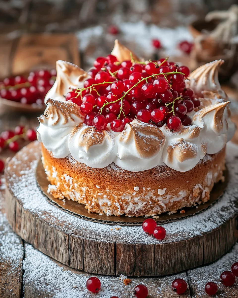 Johannisbeerkuchen mit Baiserhaube