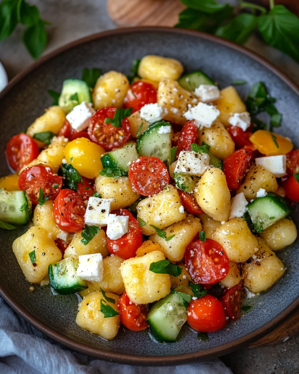 Knuspriger Gnocchi-Salat mit Joghurt-Dressing