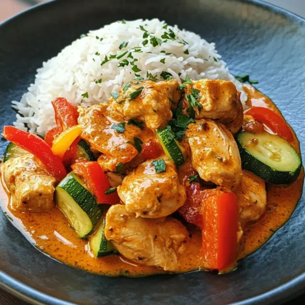 Paprika-Zucchini-Rahm-Hähnchen