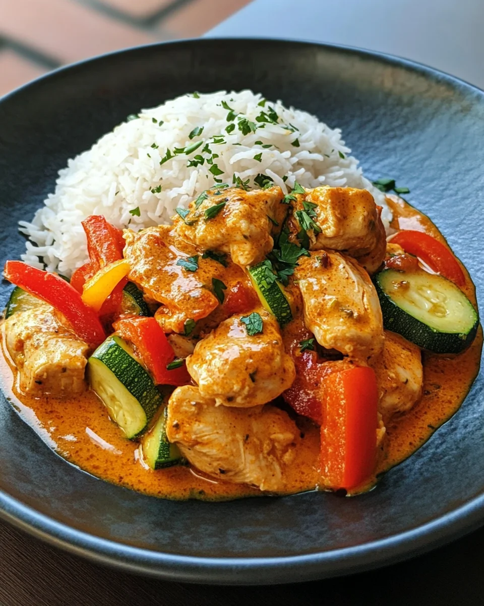 Paprika-Zucchini-Rahm-Hähnchen