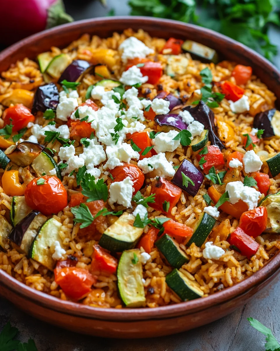 Reis aus dem Ofen mit Feta und Gemüse 21 Reis