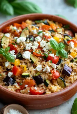 Reis aus dem Ofen mit Feta und Gemüse