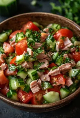 Schneller Thunfischsalat mit Gurke und Tomate