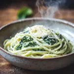 Spaghetti mit Spinat Frischk&auml;se-Sauce