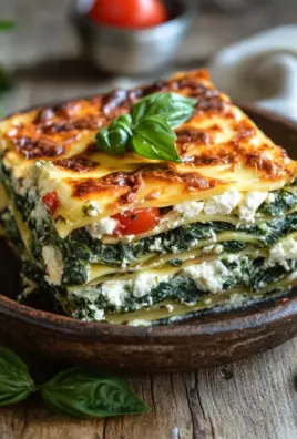 Spinatlasagne mit Feta und Tomaten