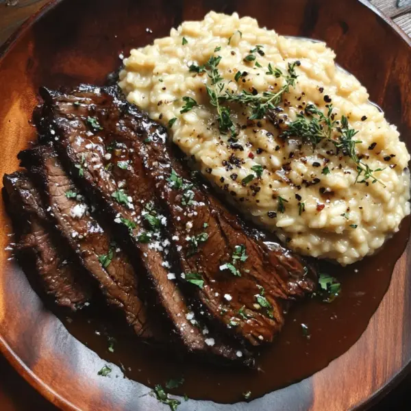 Tender Beef Brisket in Cola with Creamy Parmesan Risotto