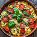 Tortellini-Auflauf mit Tomaten und Mozzarella