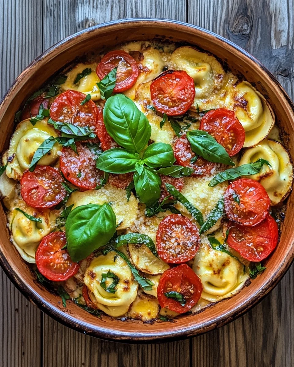 Tortellini-Auflauf mit Tomaten und Mozzarella