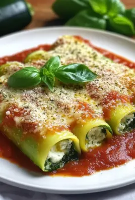 Zucchini-Cannelloni mit Ricotta-Spinat-Füllung